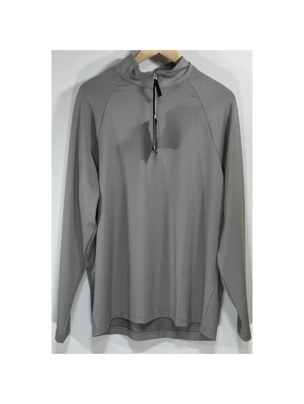 Devon & Jones Crownlux Performance Men's Gray 1/4 Zip Pullover Large N/WT